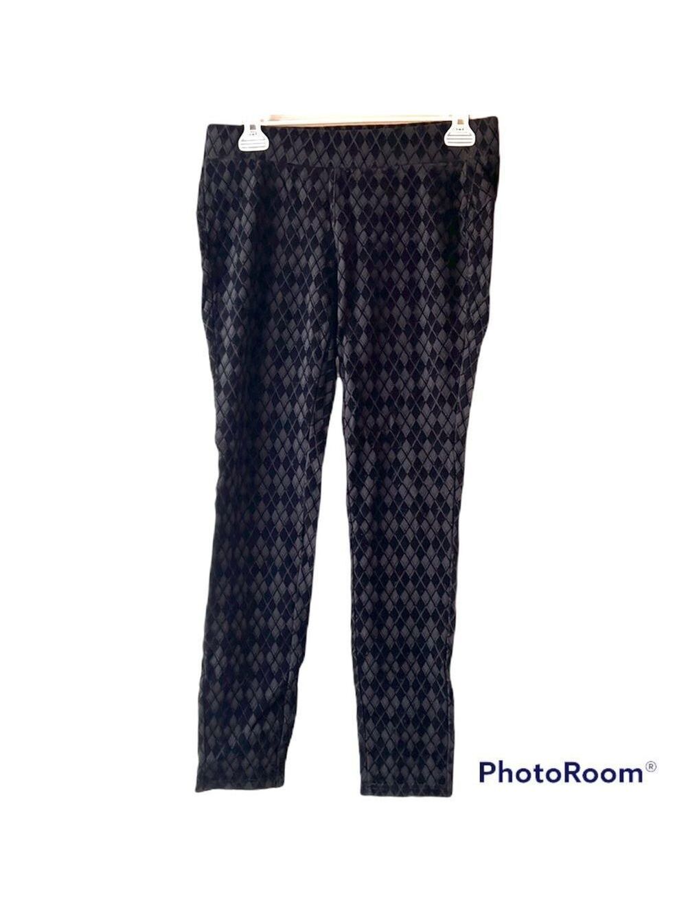 One 5 ONE Black Diamond Patterned Leggings Size Small